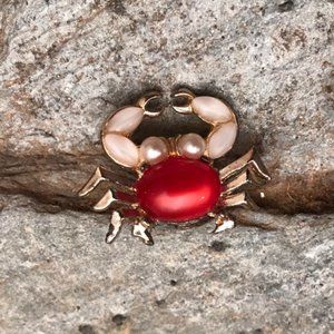 vintage Costume Jewelry - Jelly Belly CRAB Pin